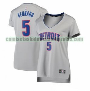 Camiseta Luke Kennard 5 Detroit Pistons statement edition Gris Mujer
