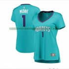 Camiseta Malik Monk 1 Charlotte Hornets clasico Verde azulado Mujer