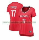 Camiseta PJ Tucker 17 Houston Rockets icon edition Rojo Mujer