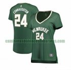 Camiseta Pat Connaughton 24 Milwaukee Bucks icon edition Verde Mujer