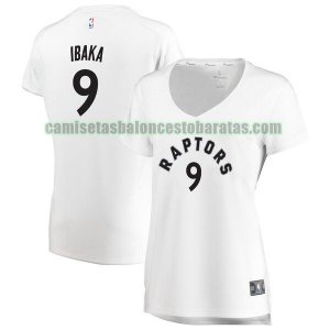Camiseta Serge Ibaka 9 Toronto Raptors association edition Blanco Mujer