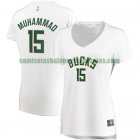 Camiseta Shabazz Muhammad 15 Milwaukee Bucks association edition Blanco Mujer