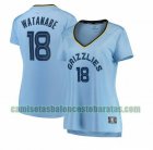 Camiseta Yuta Watanabe 18 Memphis Grizzlies statement edition Azul Mujer