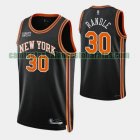 Camiseta julius randle 30 New York Knicks 2022 75 aniversario edición de la ciudad Negro Hombre